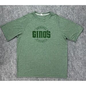 Sport Tek Original Gino's Pizzeria T-Shirt Mens XL Heather Green‎ Short Sleeve